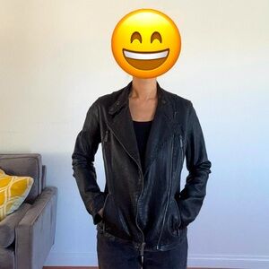 Michael Kors genuine leather moto jacket